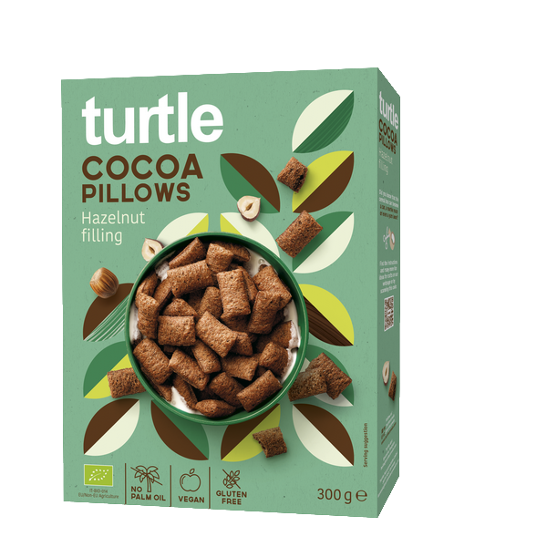 Turtle -- Carrés croustillants fourrés de crème de noisette. bio et sans gluten - 300 g