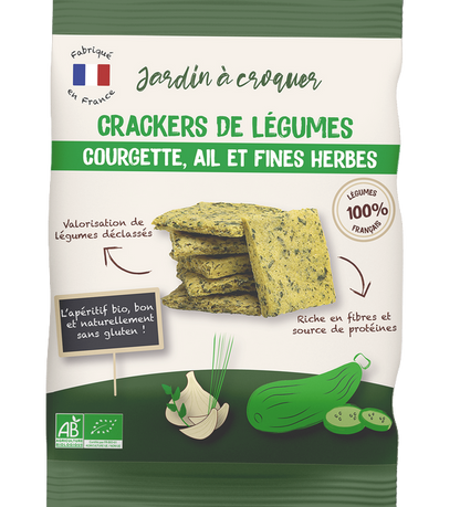 Jardin à Croquer -- Crackers de légumes bio courgette, ail et fines herbes - 70 g x 10