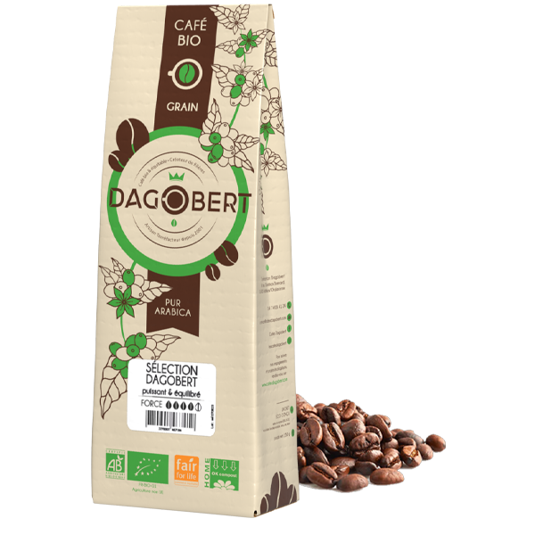 Les Cafés Dagobert -- Mélange sélection 100% arabica bio et équitable - grains - 1 kg