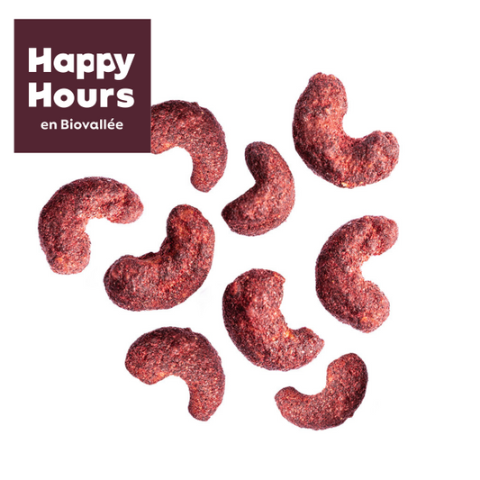 Happy Hours En Biovallée -- Cajou pralinée framboise Vrac - 5 kg