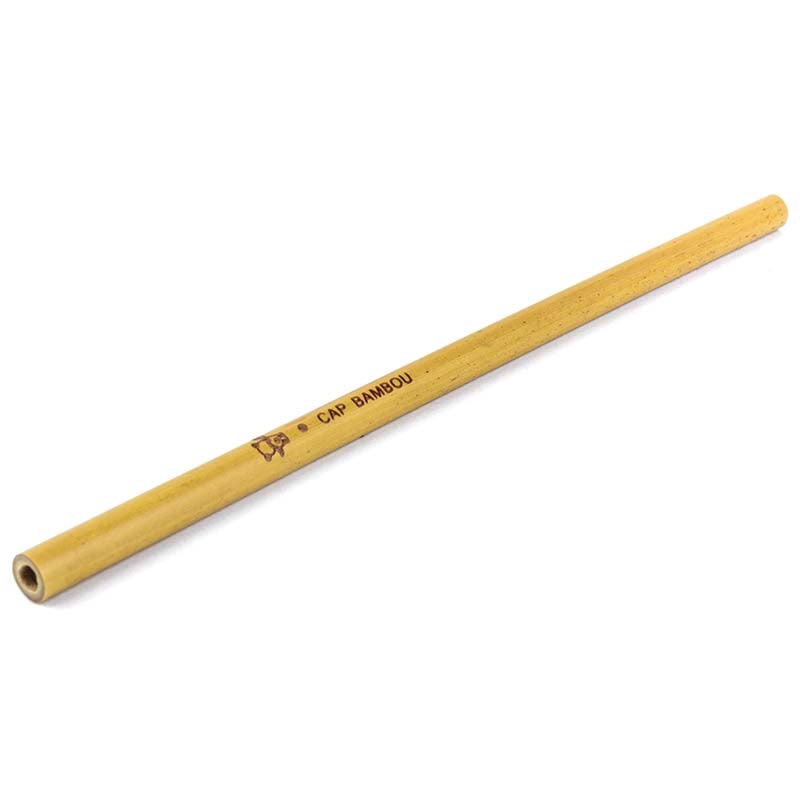 Cap Bambou -- Paille réutilisable 20 cm caramélisée gravée