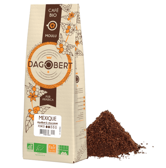 Les Cafés Dagobert -- Mexique 100 % arabica, bio, équitable moulu - 1 Kg
